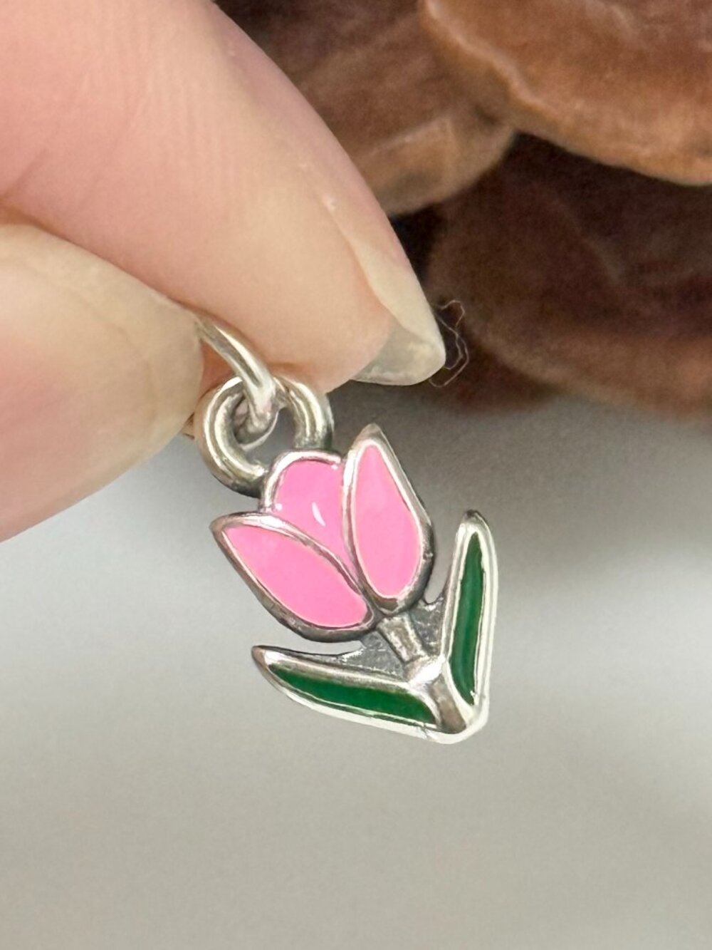Pink Enamel Mini Tulip Charm Sterling Silver James Avery Jewelry